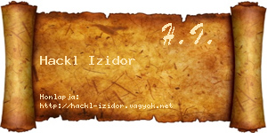 Hackl Izidor névjegykártya